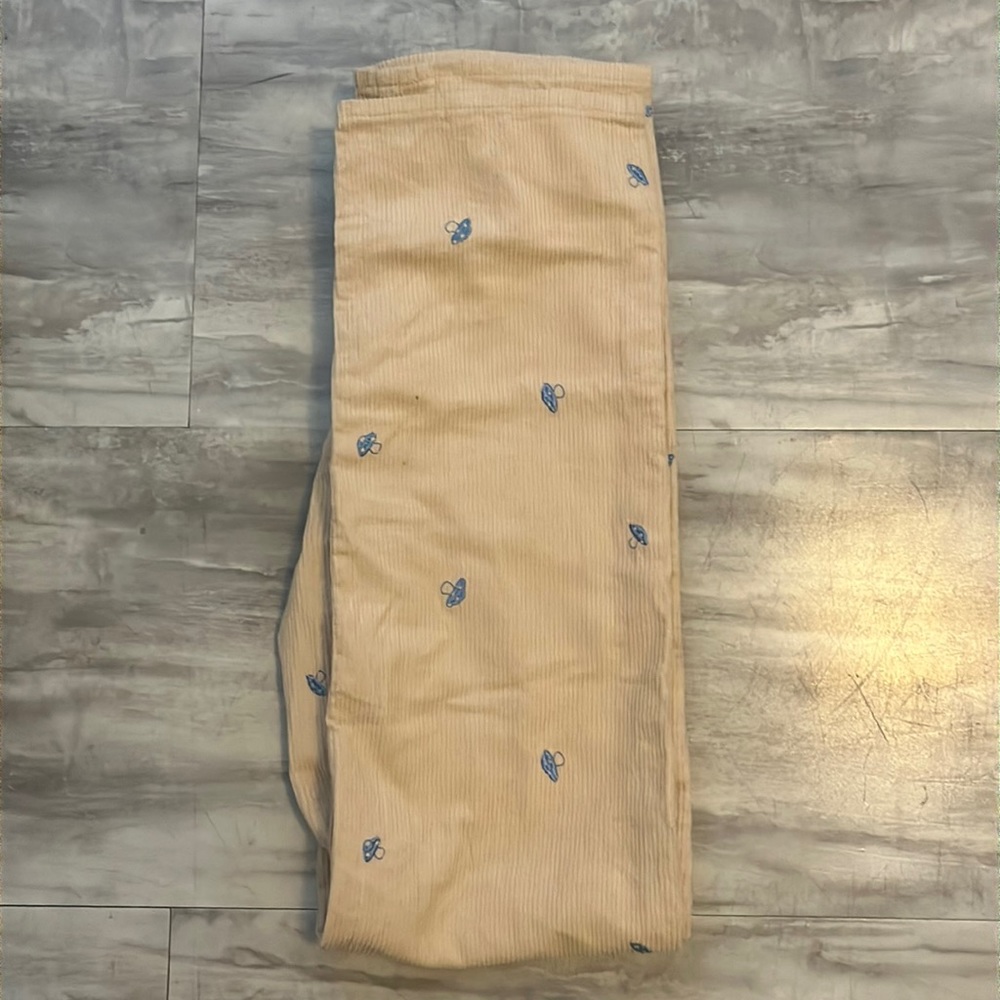 Pacsun cream and blue mushroom pants